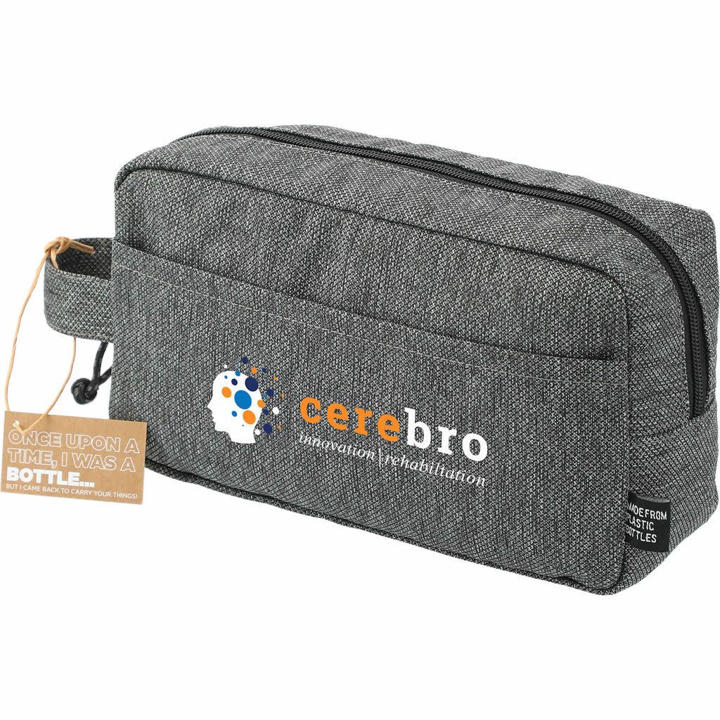 Vila Dopp Kit in Recycled Polyester - Graphite - Left Angle