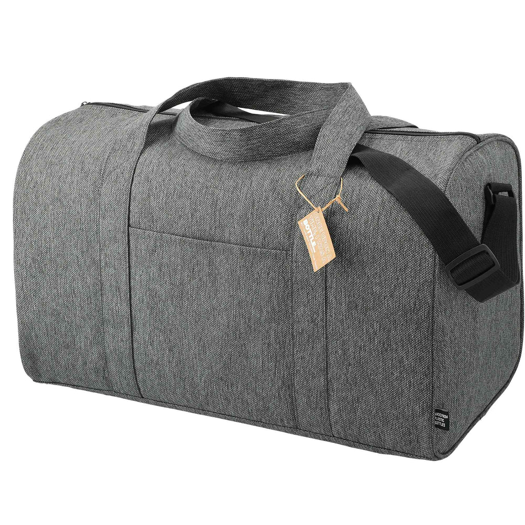 Vila Executive Duffel Bag in Recycled PET Embroidery - Graphite - Left Angle 2