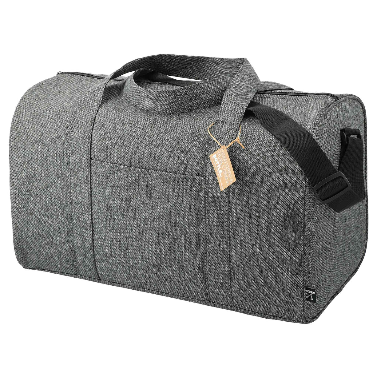 Vila Executive Duffel Bag in Recycled PET Embroidery - Graphite - Left Angle 2
