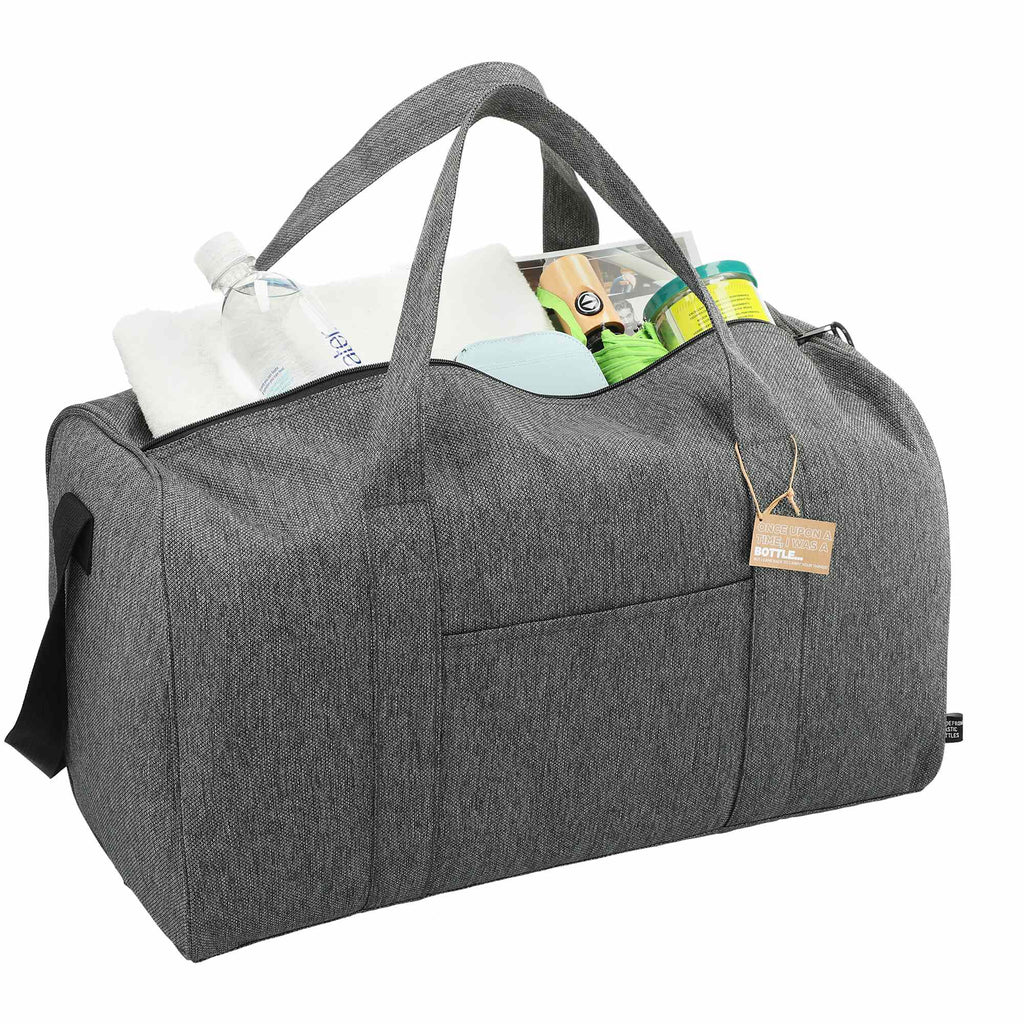 Vila Executive Duffel Bag in Recycled PET Embroidery - Graphite - Right Angle 4