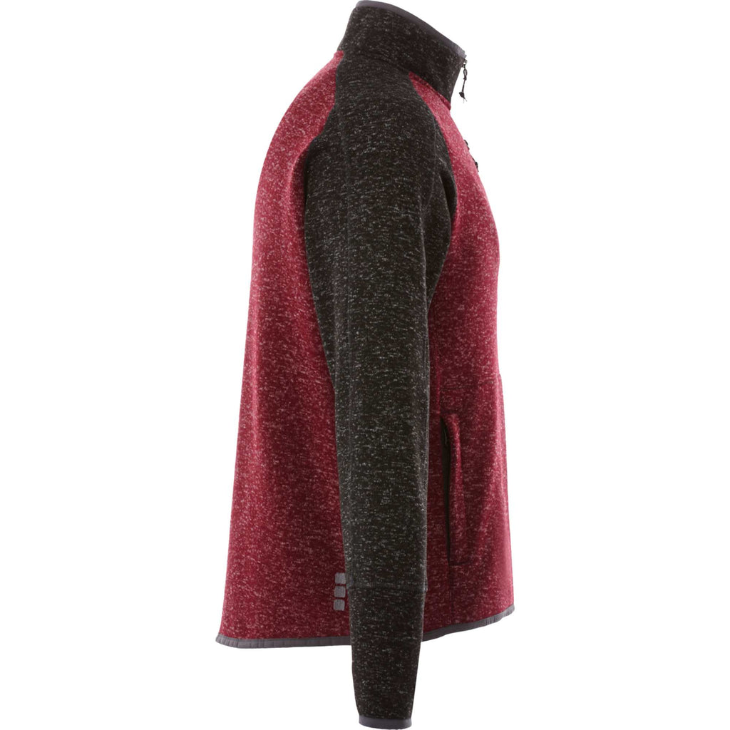 Vorlage Sweater Knit Half Zip Pullover for Men Transfer - Maroon Heather/Black Smk Hthr - Right Side