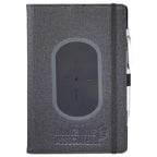 Walton Journal with Wireless Charging Pad, 5.5 x 8.5 Inches Debossing - Black - Front