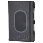 Walton Journal with Wireless Charging Pad, 5.5 x 8.5 Inches Debossing - Black - Left Angle