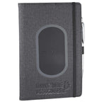 Walton Journal with Wireless Charging Pad, 5.5 x 8.5 Inches Debossing - Black - Right Angle