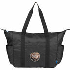 Wander and Roam Packable Travel Tote in Recycled Ripstop Embroidery - Black - Front