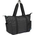 Wander and Roam Packable Travel Tote in Recycled Ripstop Embroidery - Black - Right Angle