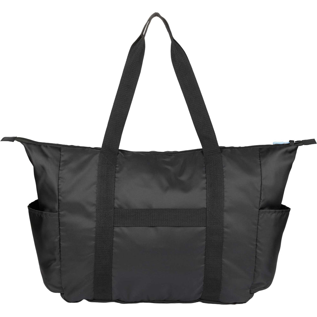 Wander and Roam Packable Travel Tote in Recycled Ripstop Transfer - Black - Back