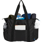Wander and Roam Packable Travel Tote in Recycled Ripstop Transfer - Black - Propped