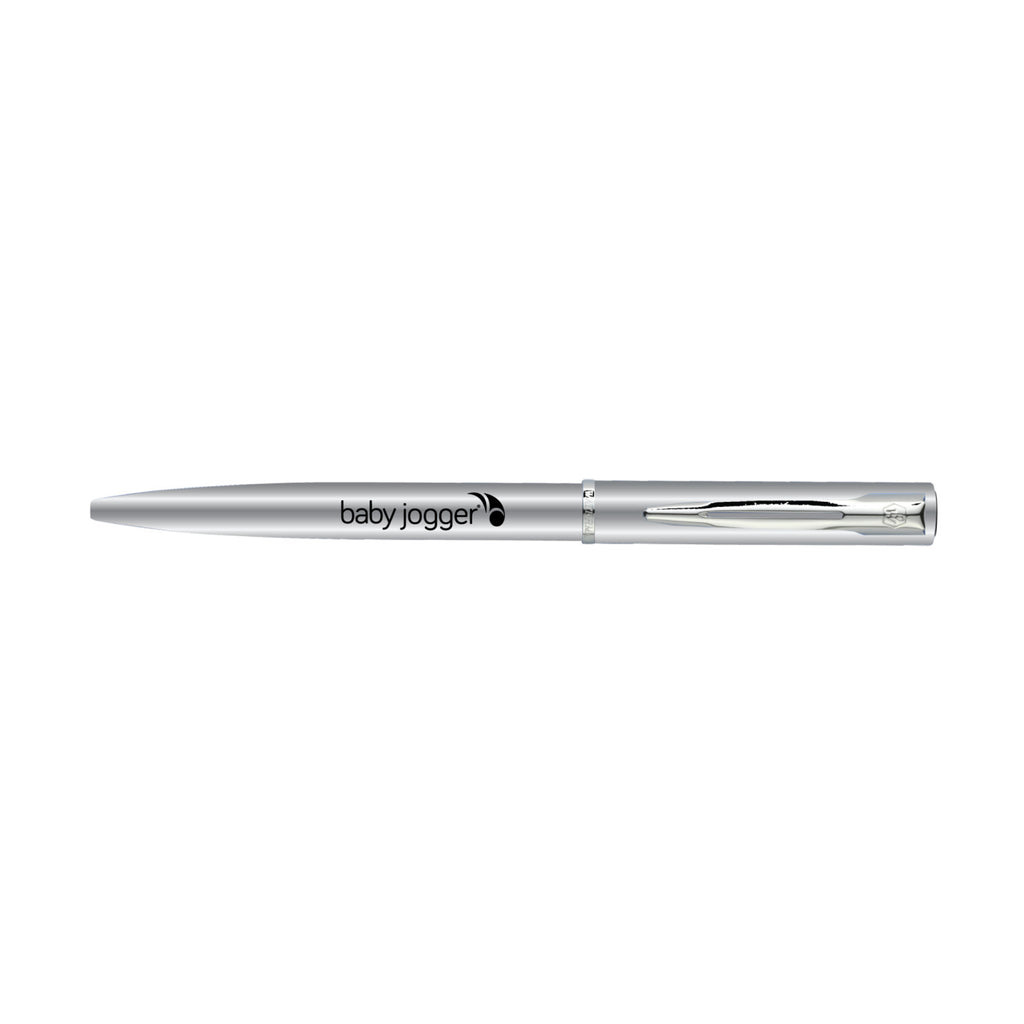 Waterman Allure Ballpoint Pen, Blue Ink Laser Engraving - Chrome - Silver Trim - View 2
