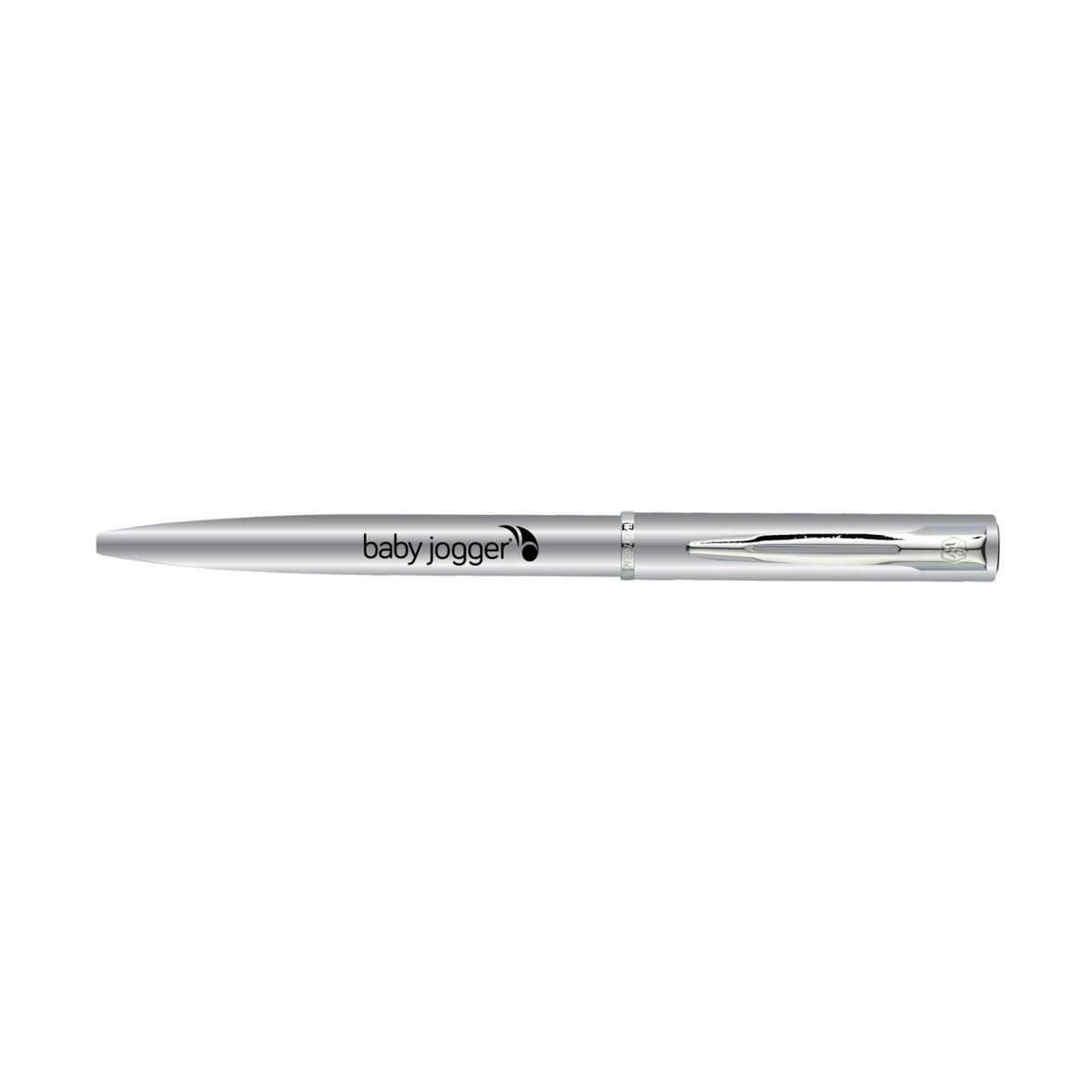 Waterman Allure Ballpoint Pen, Blue Ink Laser Engraving - Chrome - Silver Trim - View 2