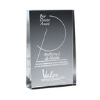Wedge Award, Small - Clear - Sandblasting