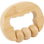 Wellable Bamboo Handheld Massage Roller Laser Engraving - Natural - Right Angle