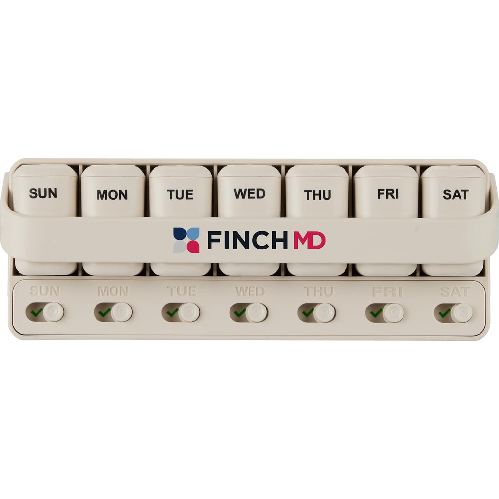 Wellable Pill and Supplement Organizer, 7 Day Full Color - Cream - Front
