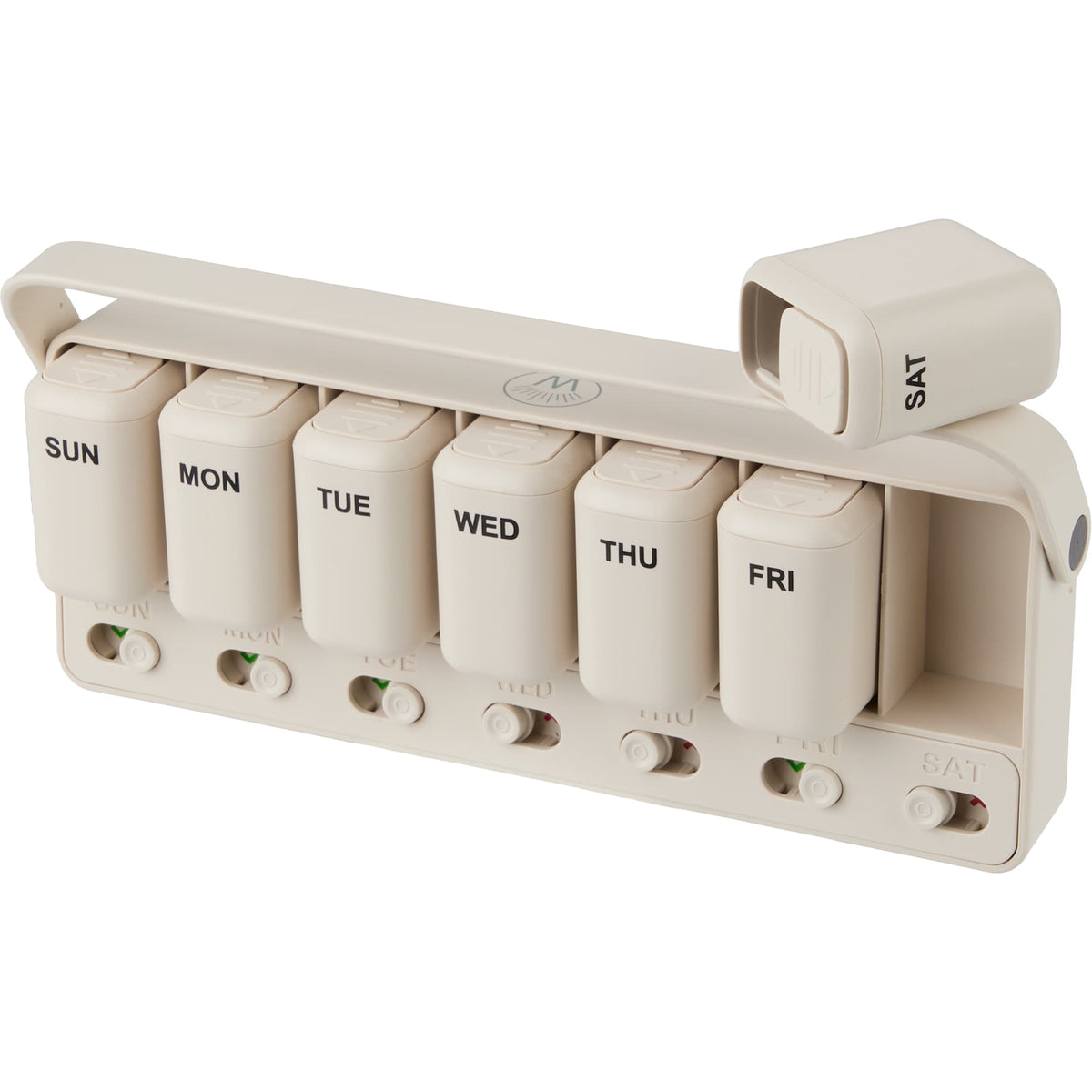 Wellable Pill and Supplement Organizer, 7 Day Full Color - Cream - Propped 2