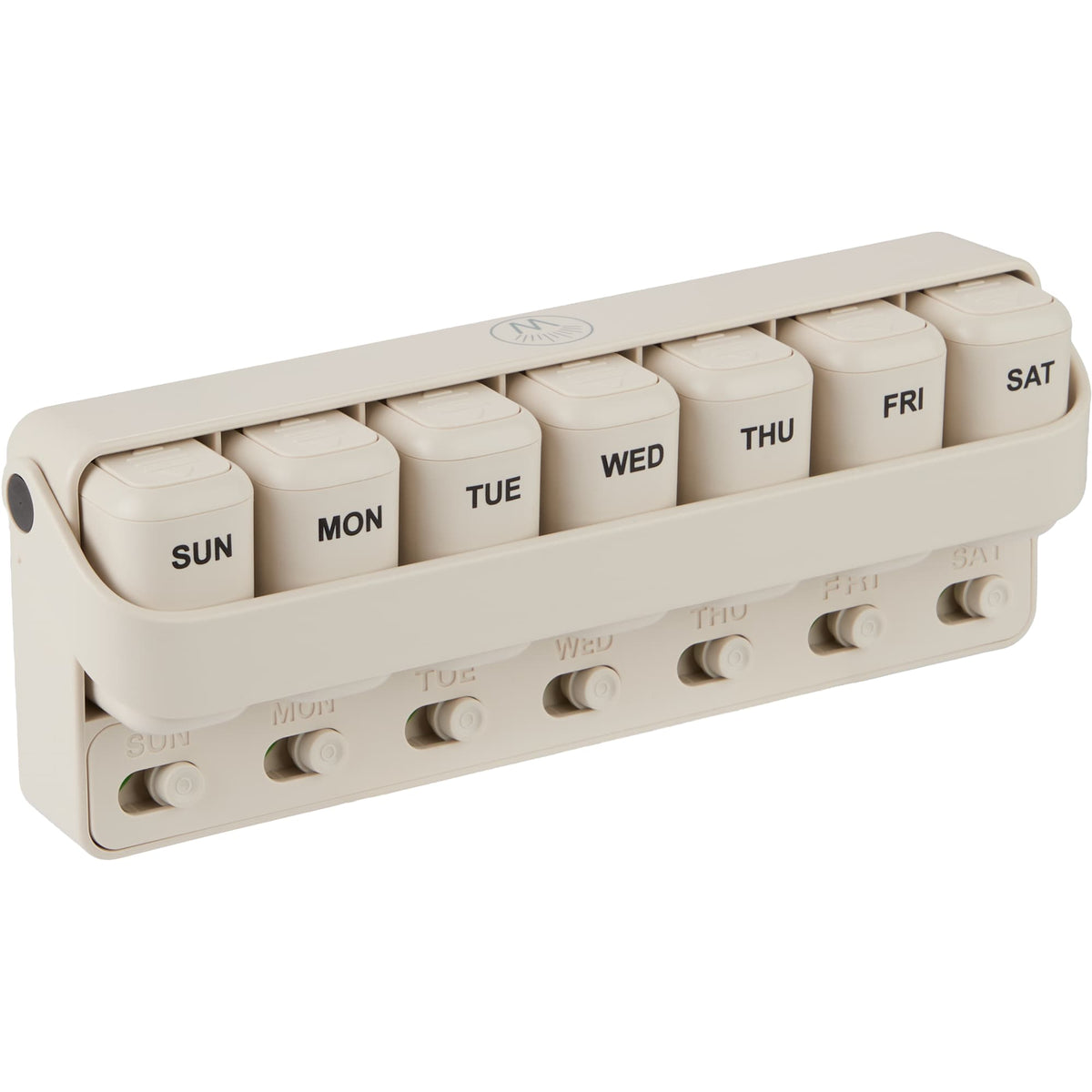 Wellable Pill and Supplement Organizer, 7 Day Full Color - Cream - Right Angle