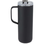 Whitney Tall Recycled Tumbler with Flip Lid, 20 oz Laser Engraving - Black - Back