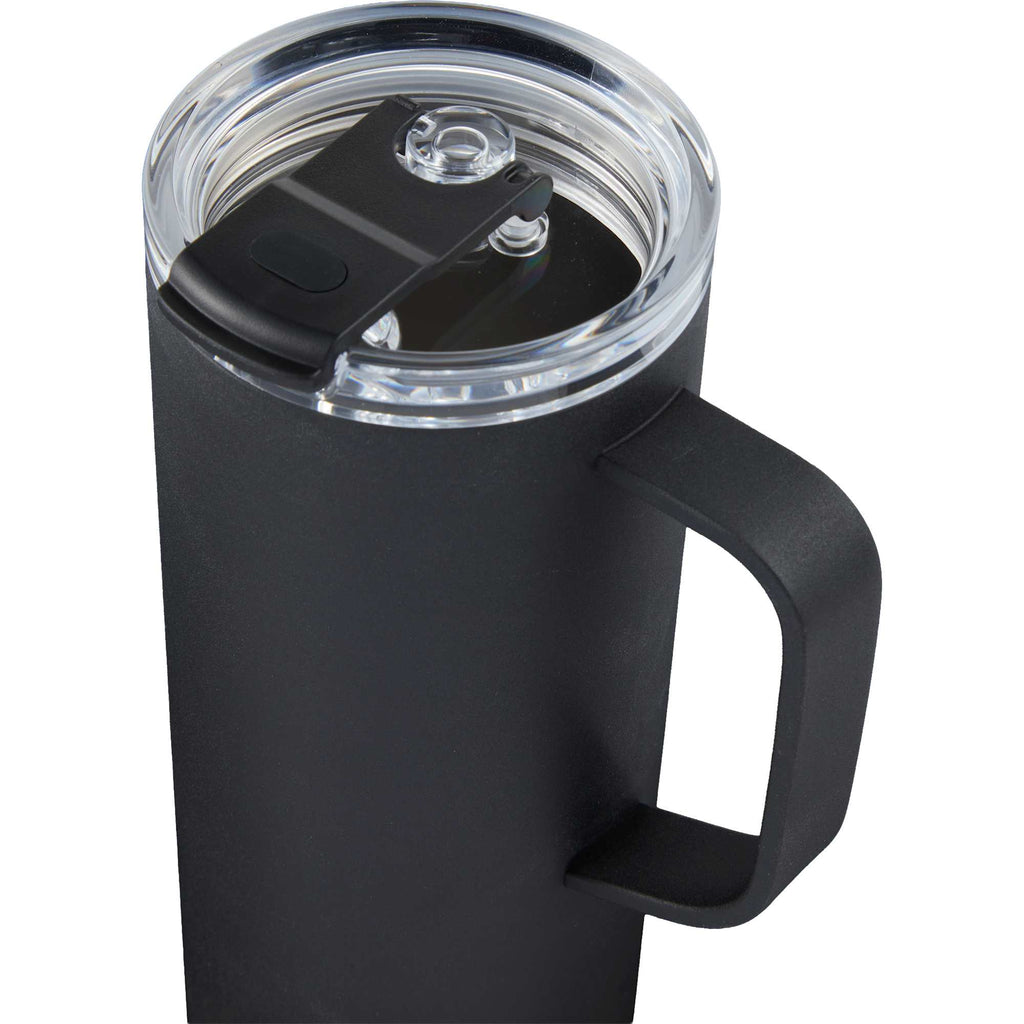 Whitney Tall Recycled Tumbler with Flip Lid, 20 oz Laser Engraving - Black - Detail 3