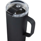 Whitney Tall Recycled Tumbler with Flip Lid, 20 oz Laser Engraving - Black - Detail 3
