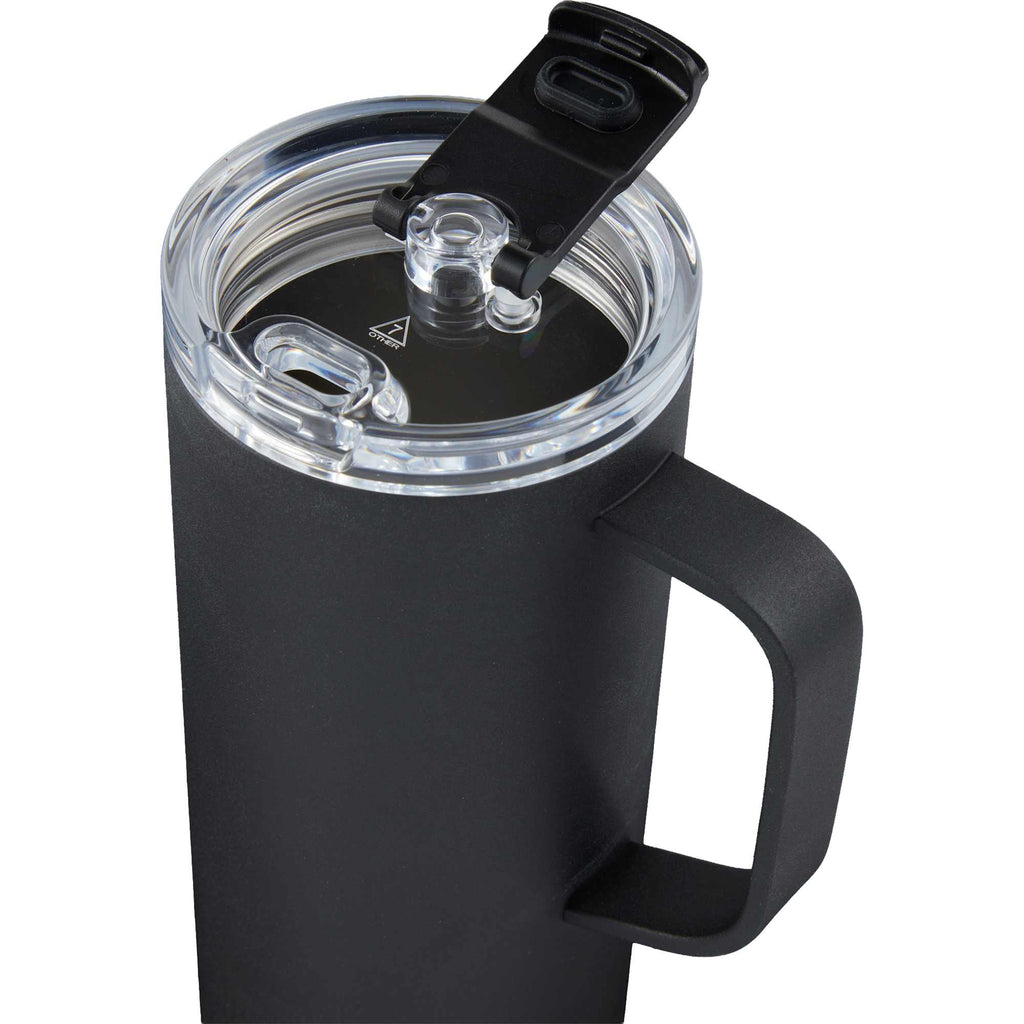Whitney Tall Recycled Tumbler with Flip Lid, 20 oz Laser Engraving - Black - Detail 4