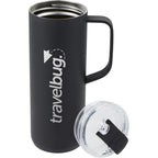 Whitney Tall Recycled Tumbler with Flip Lid, 20 oz Laser Engraving - Black - Detail