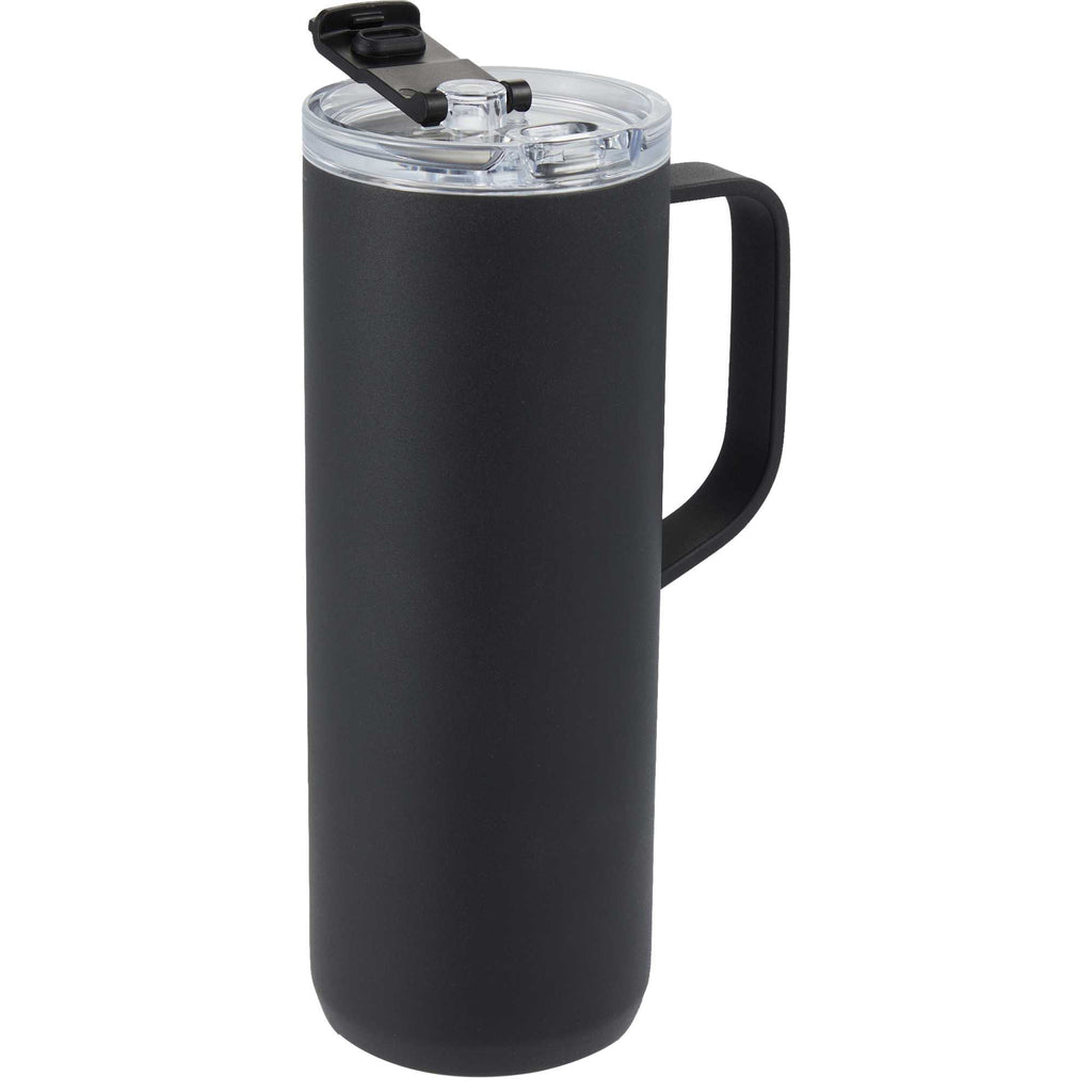 Whitney Tall Recycled Tumbler with Flip Lid, 20 oz Laser Engraving - Black - Right Angle