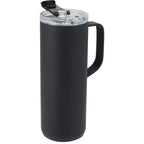 Whitney Tall Recycled Tumbler with Flip Lid, 20 oz Laser Engraving - Black - Right Angle