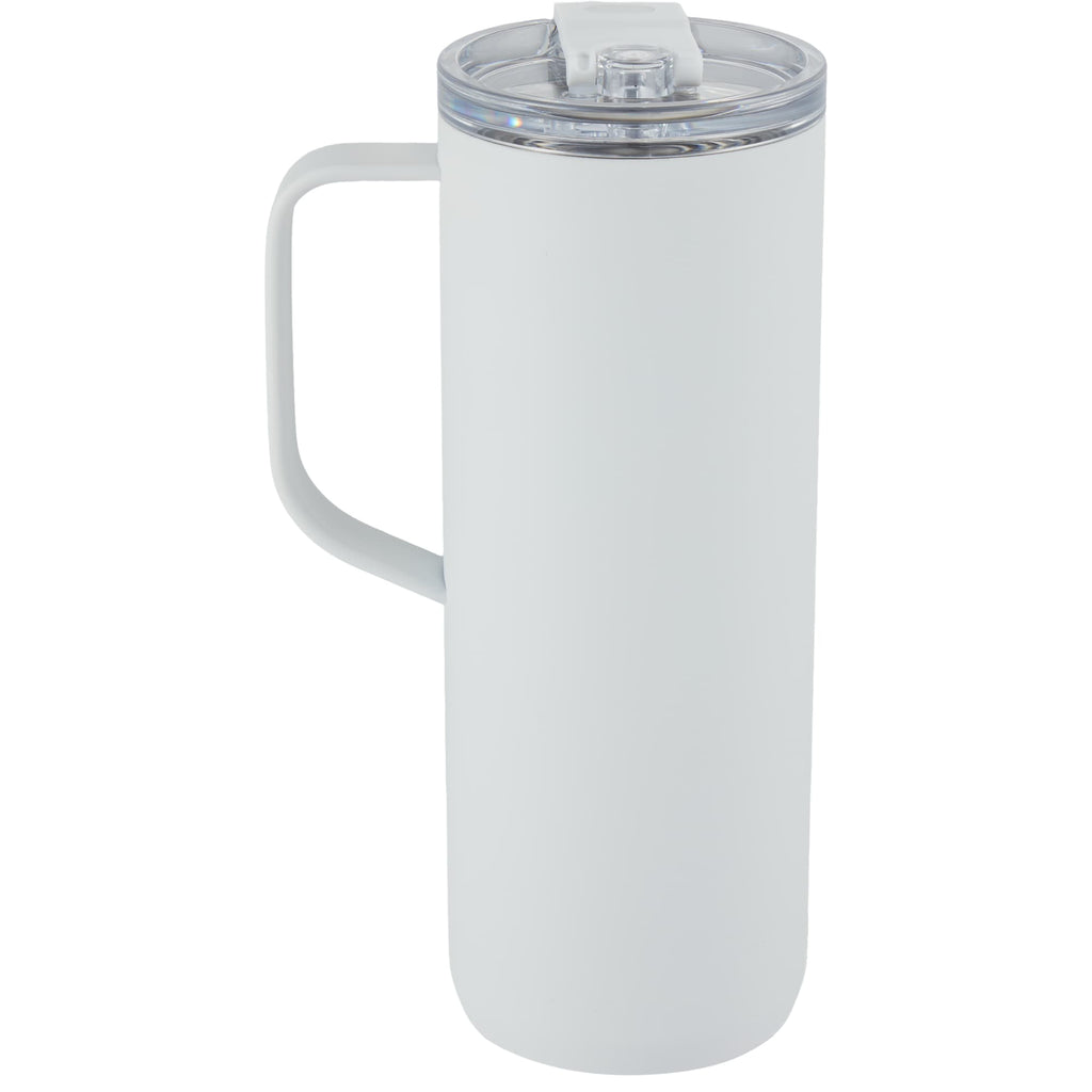 Whitney Tall Recycled Tumbler with Flip Lid, 20 oz Laser Engraving - White - Back