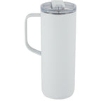 Whitney Tall Recycled Tumbler with Flip Lid, 20 oz Laser Engraving - White - Back
