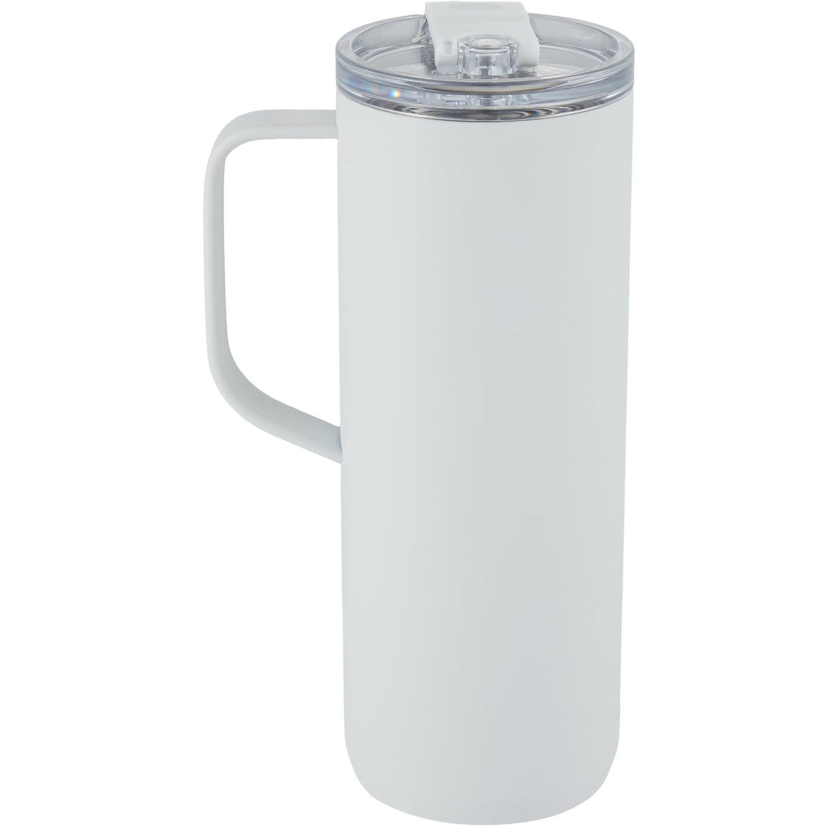 Whitney Tall Recycled Tumbler with Flip Lid, 20 oz Laser Engraving - White - Back
