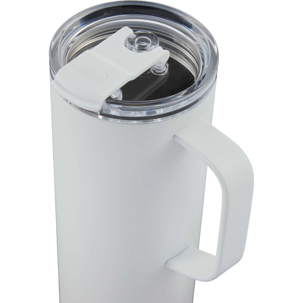 Whitney Tall Recycled Tumbler with Flip Lid, 20 oz Laser Engraving - White - Detail 3