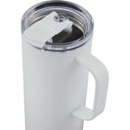Whitney Tall Recycled Tumbler with Flip Lid, 20 oz Laser Engraving - White - Detail 3