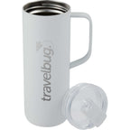 Whitney Tall Recycled Tumbler with Flip Lid, 20 oz Laser Engraving - White - Detail