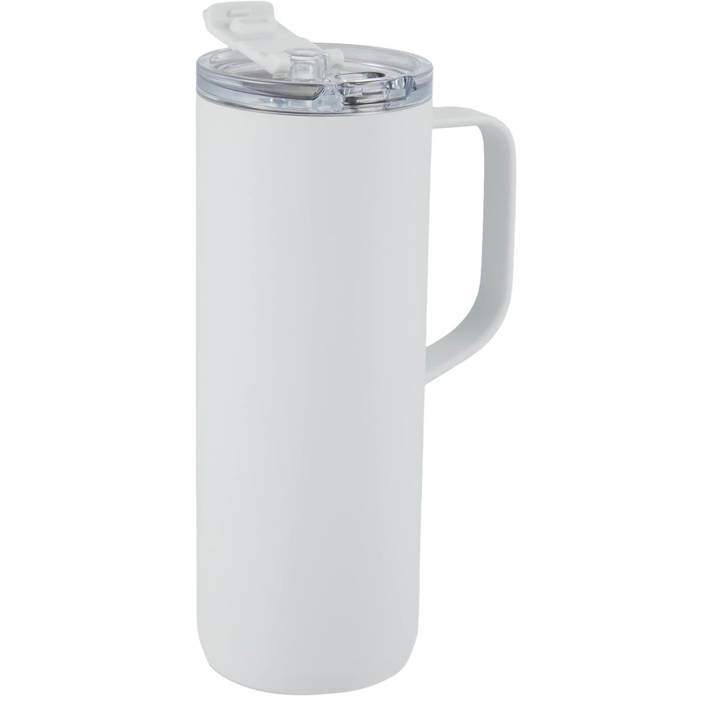 Whitney Tall Recycled Tumbler with Flip Lid, 20 oz Laser Engraving - White - Right Angle