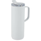 Whitney Tall Recycled Tumbler with Flip Lid, 20 oz Laser Engraving - White - Right Angle