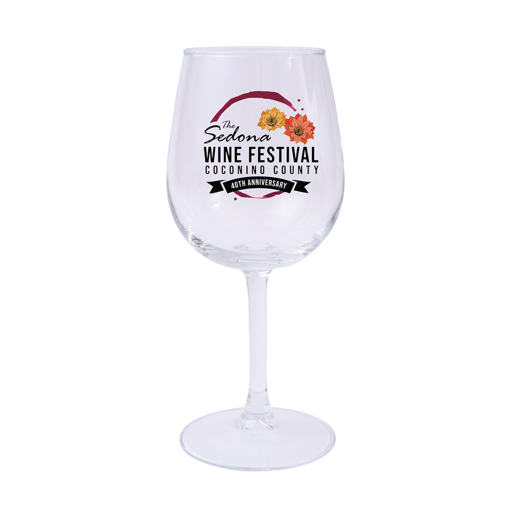 Wine Glass in Full Color, 12 oz - Clear - Full Color