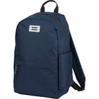 Wink Recycled Laptop Backpack, 15 Inch Embroidery - Navy - Left Angle