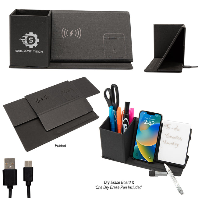 Wireless Charging Desk Organizer and Dry Erase Board