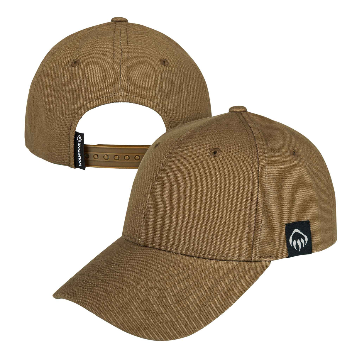 Wolverine Six Panel Cap, Grey Claw Label Transfer - Chestnut - Right Angle