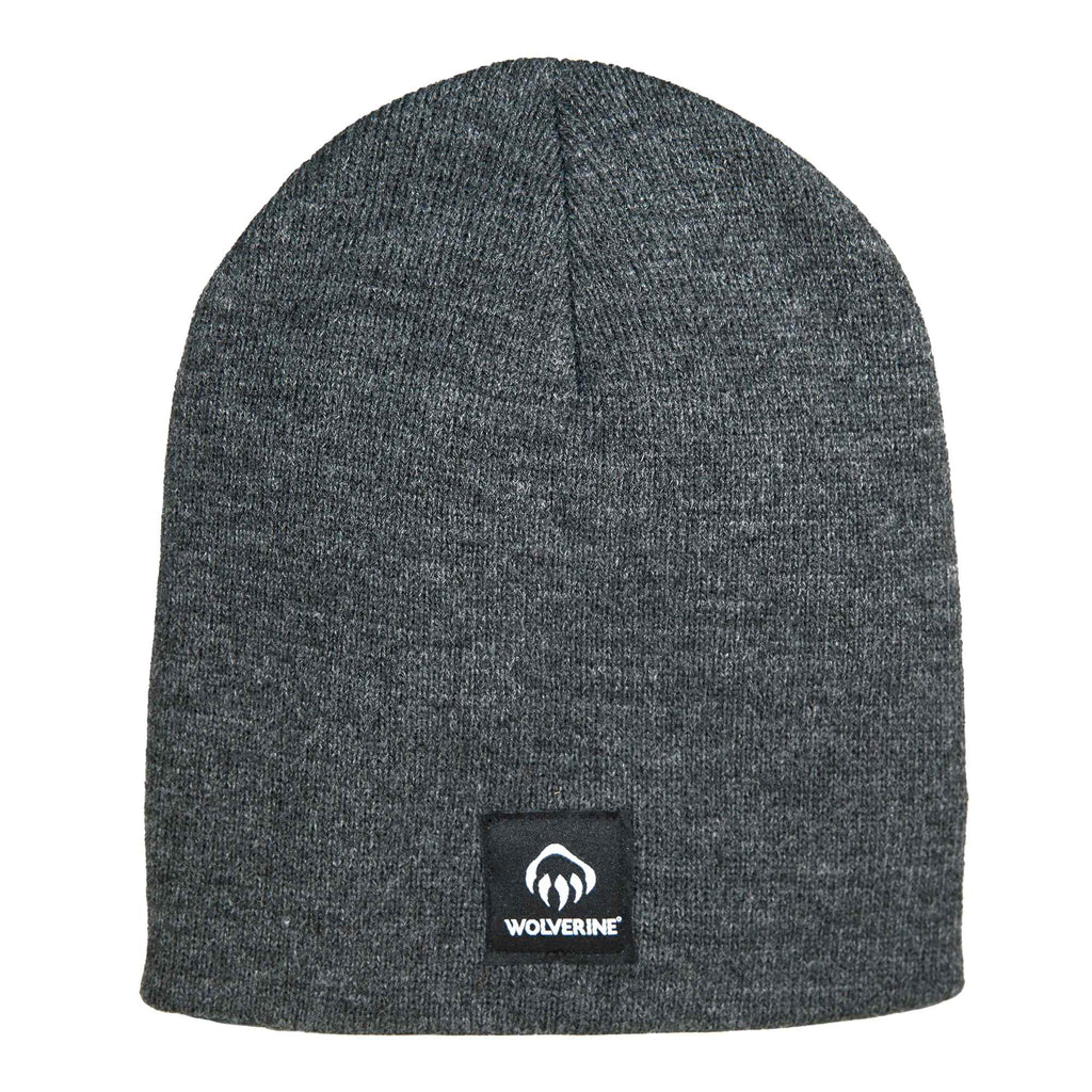 Wolverine Stretch Knit Work Beanie Embroidery - Charcoal Grey - Front