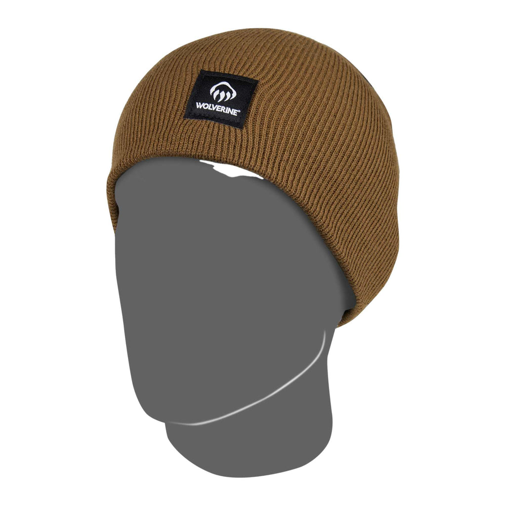 Wolverine Stretch Knit Work Beanie Embroidery - Chestnut - Left Angle