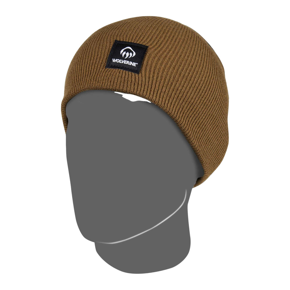 Wolverine Stretch Knit Work Beanie Embroidery - Chestnut - Left Angle
