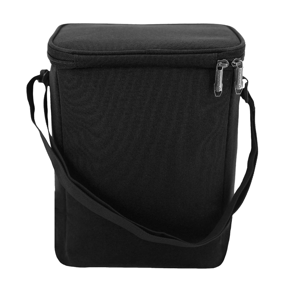 Wolverine Vertical Canvas Cooler for 12 Cans Embroidery - Black - Back