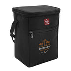 Wolverine Vertical Canvas Cooler for 12 Cans Embroidery - Black - Right Angle