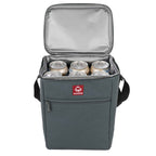 Wolverine Vertical Canvas Cooler for 12 Cans Embroidery - Gray - Propped Front