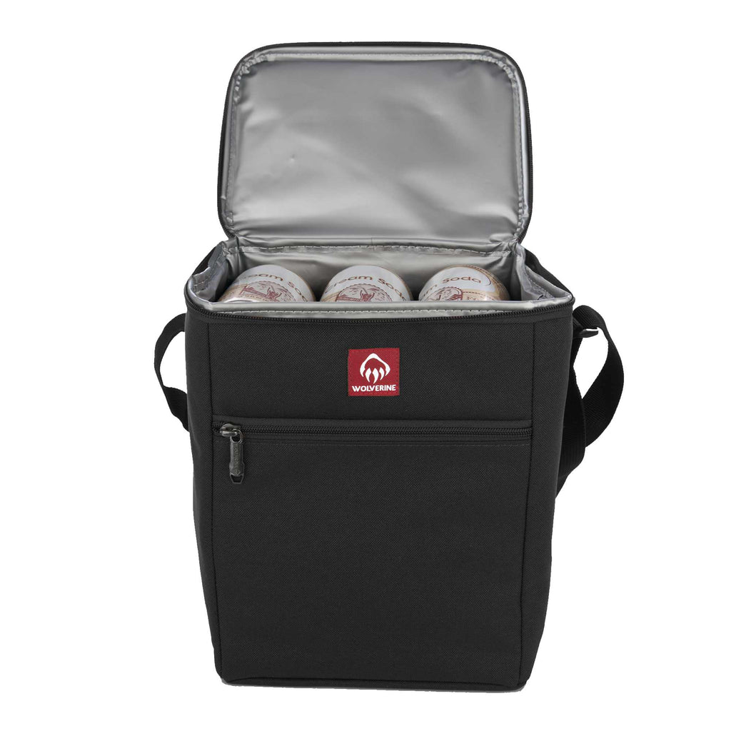 Wolverine Vertical Canvas Cooler for 12 Cans Transfer - Black - Open Front