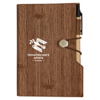 Woodgrain Notebook with Sticky Notes and Flags Debossing - Brown - Silk Screen