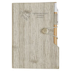 Woodgrain Notebook with Sticky Notes and Flags Debossing - Gray - Debossing
