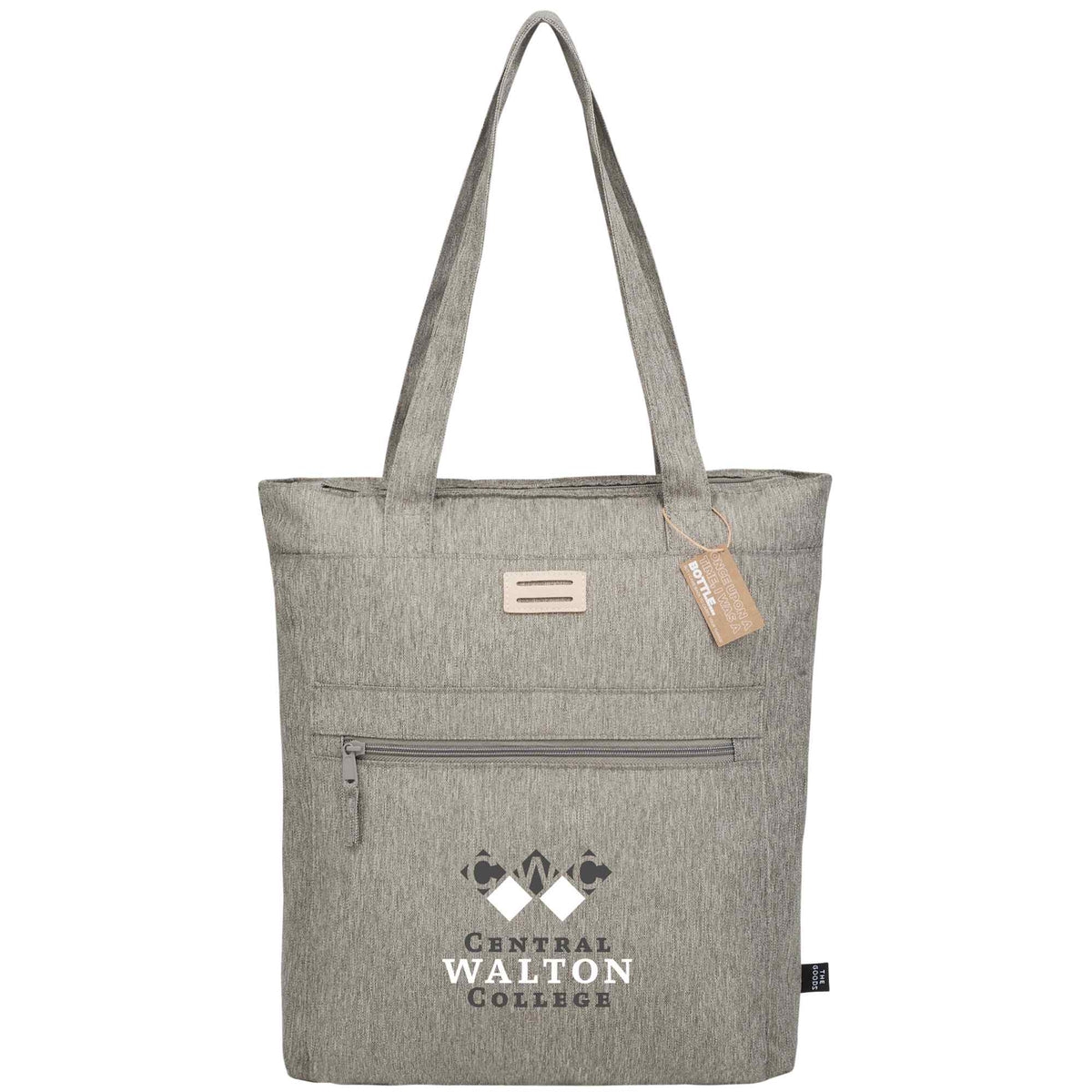 Work Anywhere Laptop Tote in Recycled Polyester - Gray - Front