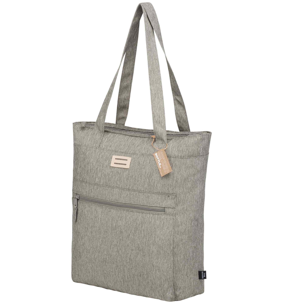 Work Anywhere Laptop Tote in Recycled Polyester - Gray - Left Angle