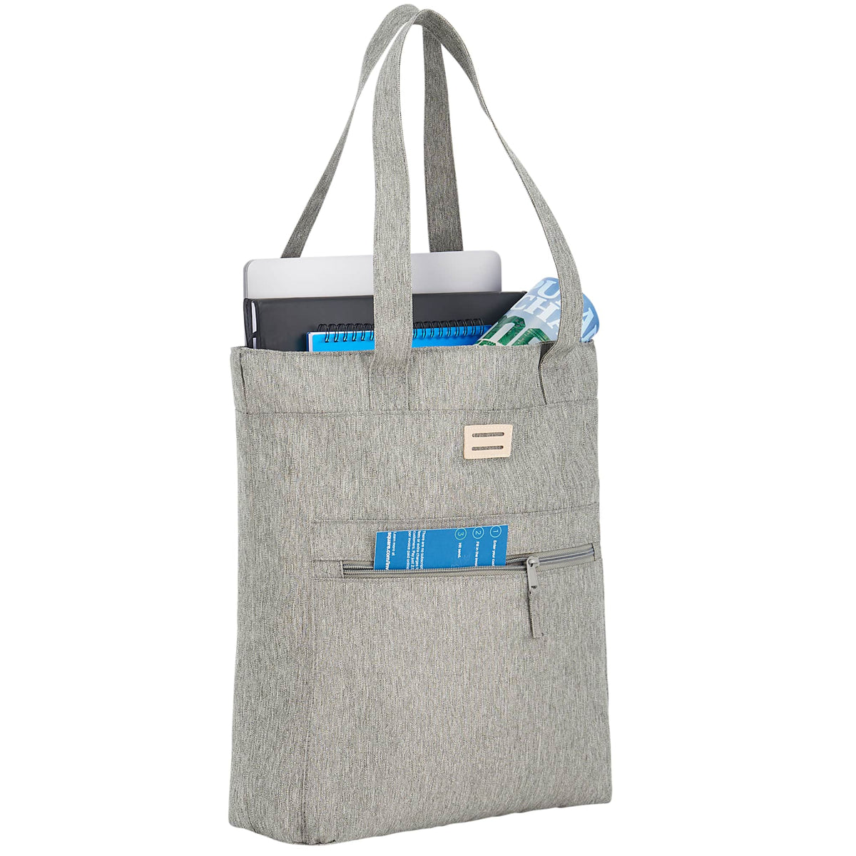 Work Anywhere Laptop Tote in Recycled Polyester - Gray - Right Angle 2